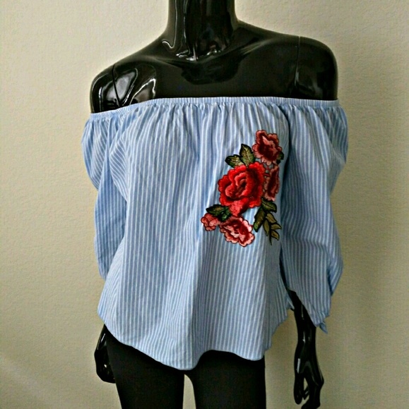 Molly+Molly Tops - Miley +Molly Blue Striped Blouse